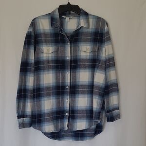 Old Navy Blue Plaid Button Down Shirt